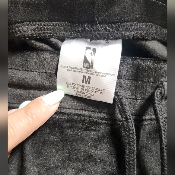 Black Velour Drawstring Pants - Picture 4 of 7
